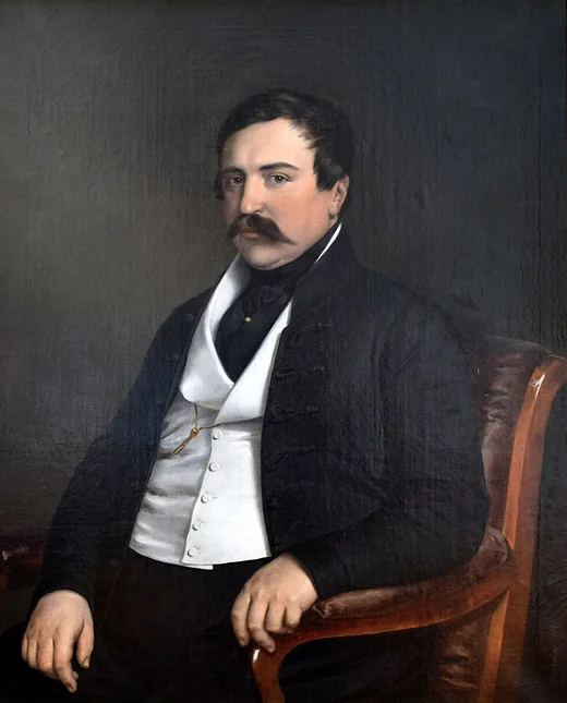 Deák Ferenc festett portréja, karosszékben ülve